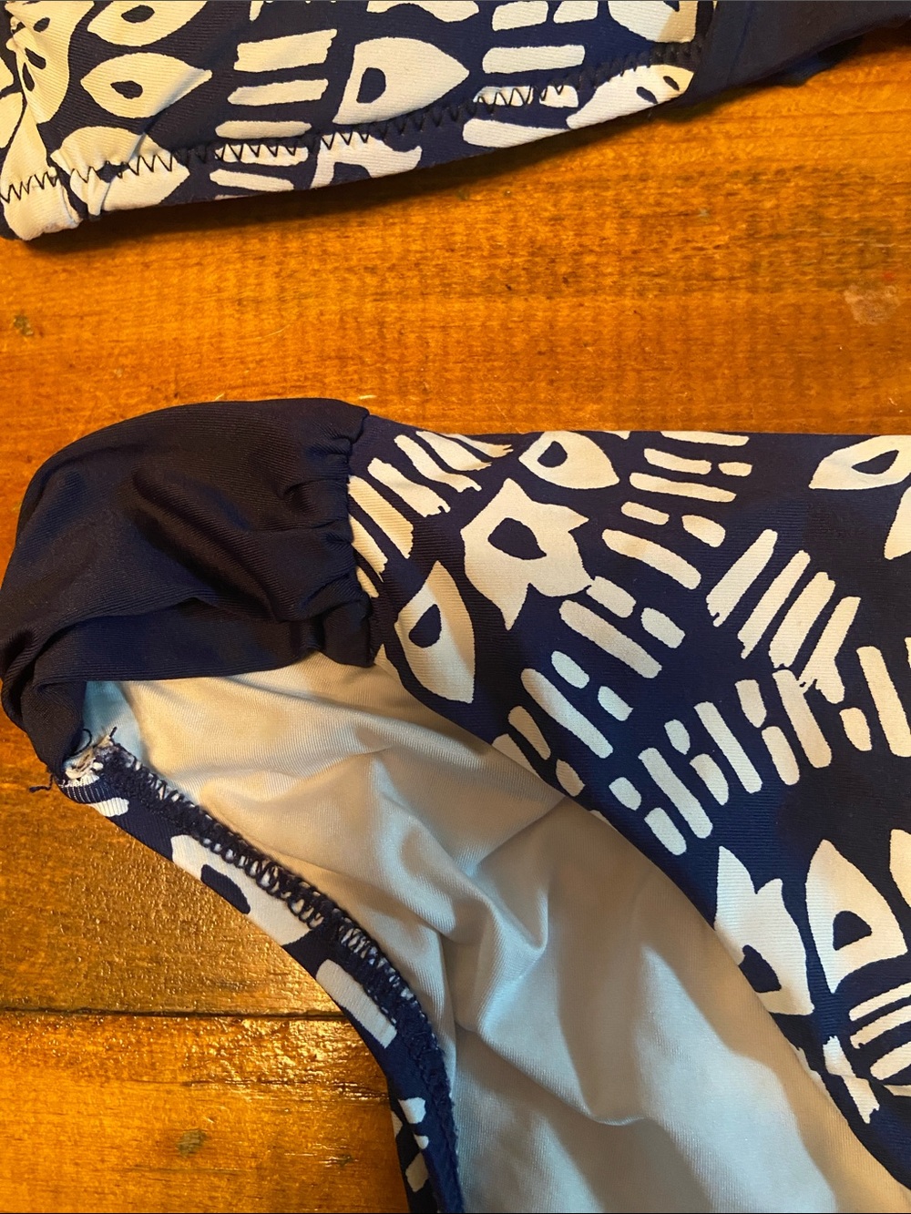 Trina Turk Navy & White Printed Bandeau Bikini Set - Picture 2 of 7